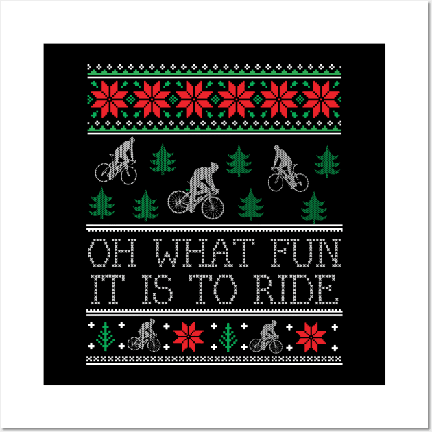 Cycling Bicycle Bike Cyclist Ugly Christmas Xmas Wall Art by mrsmitful01